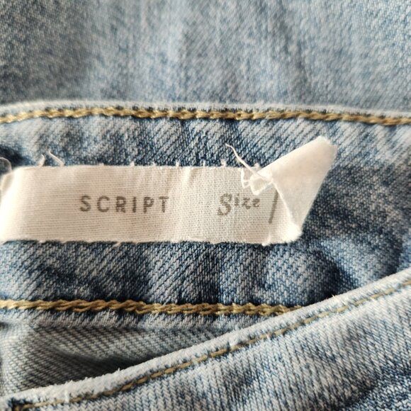 Pilcro Script Womens Faux Pearl Embellished Skinny Jeans Sz 25 Light Wash Glam - Picture 15 of 16